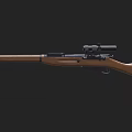 Vintage Bolt Action Rifle With Wooden Stock Metal Barrel And Scope Design