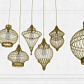Chandeliers With Metal Cage Design In Modern Elegant Style For Home Decorative Lighting