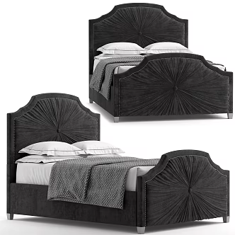 black double bed in jane ou 3d model