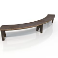 Curved Wooden Bench With Simple Design And Sturdy Legs For Home Decor