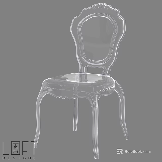 Transparent Acrylic Single Chair With Modern Elegant Design And Ergonomic Structure 3d model 