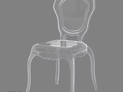 Transparent Acrylic Single Chair With Modern Elegant Design And Ergonomic Structure 3d model