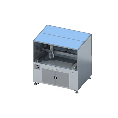 Precision Industrial Equipment With Blue Cover Control Panel And Cabinet Design 3d model