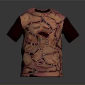 Creative Pink Red T-shirt With Dark Red Sleeves And Crack Texture Eye Mouth Patterns