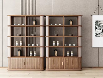 New Chinese Style Storage Rack 3d model