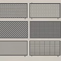 Various Metal Fence Designs With Different Grille Patterns And Panel Styles 3d model