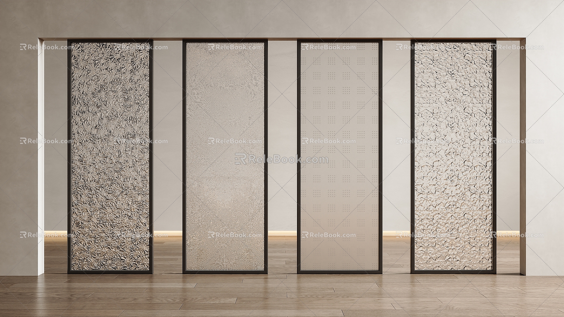 Glass Screen Carved Glass Frosted Glass Partition Carved Glass Screen Frosted Glass Partition 3d model