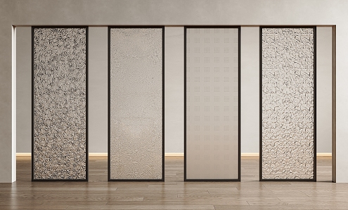 Glass Screen Carved Glass Frosted Glass Partition Carved Glass Screen Frosted Glass Partition 3d model