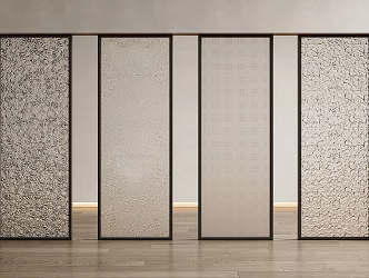 Glass Screen Carved Glass Frosted Glass Partition Carved Glass Screen Frosted Glass Partition 3d model