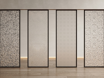 Glass Screen Carved Glass Frosted Glass Partition Carved Glass Screen Frosted Glass Partition 3d model