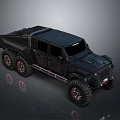 Black Six Wheel Off Road Vehicle With Tough Exterior And Large Tires