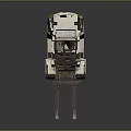 White Industrial Forklift With Large Tires And Metal Forks For Warehouse Operations