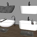 Modern Gray And White Bathtubs Sleek Design Wall Mounted And Freestanding Bathroom Faucets