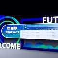 Wayfinding Design with Welcome Innovate Future Modern Digital Blue Green Elements 3d model