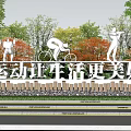 Sports Themed Silver Sculptures Featuring Athletic Figures in Outdoor Park Setting Promoting Healthier Lifestyle