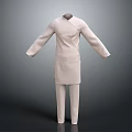 Light Colored Traditional Chinese Clothing With Stand Up Collar And Pants Set