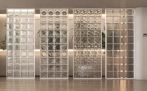 glass brick partition hollow glass brick 3d model