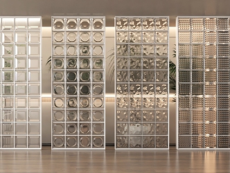 glass brick partition hollow glass brick 3d model