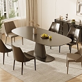 Modern Dining Table Chair Combination Dining Table Chair 3d model