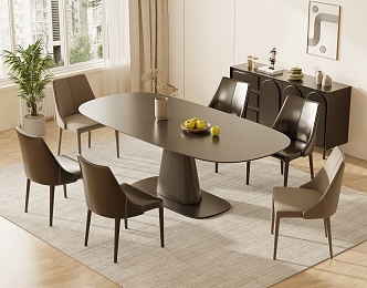 Modern Dining Table Chair Combination Dining Table Chair 3d model