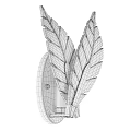 Crystal Leaf Shaped Wall Sconce With Gold Frame And Elegant Design 3d model