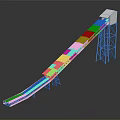 Industrial Conveyor Belt Equipment With Inclined Metal Frame For Material Transportation