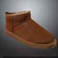 Warm Orange Suede Short Snow Boots With Fleece Lining And Rubber Sole