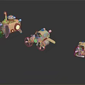Space Exploration Themed Steampunk Miniature Mechanical Devices Display With Vintage Design 3d model