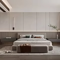 Modern Bedroom Interior Design with Platform Bed Nightstands and Green Plant