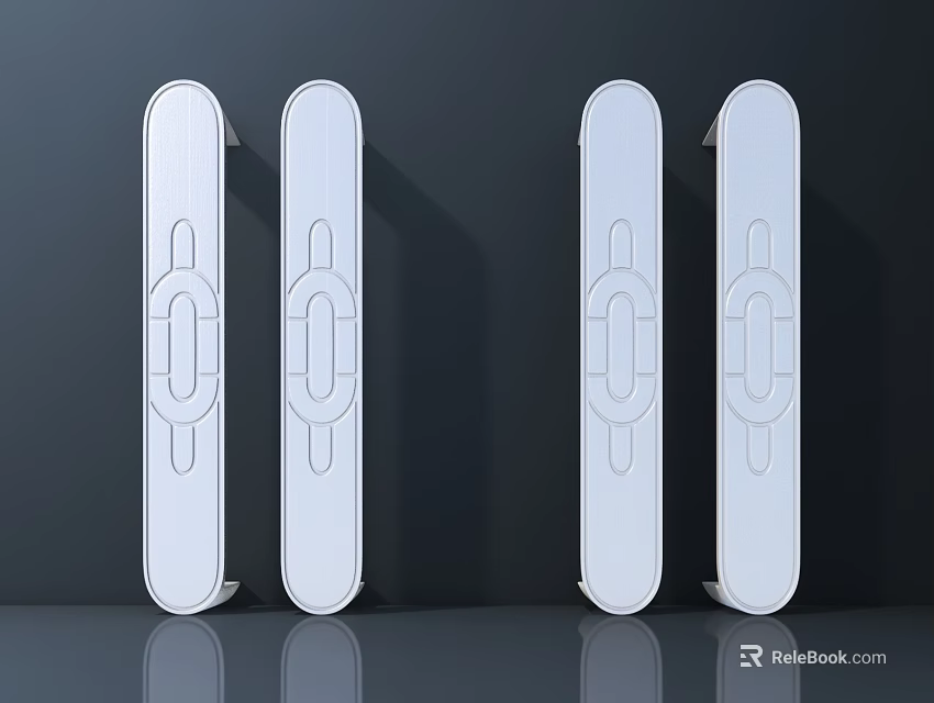 Sleek Modern White Furniture Handles With Contemporary Minimalist Design And Smooth Finish 3d model 