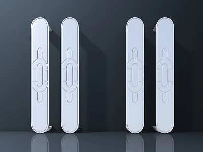 Sleek Modern White Furniture Handles With Contemporary Minimalist Design And Smooth Finish 3d model