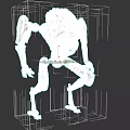Mechanical Alien Game Movie Character With Skeletal Structure And Metallic Design