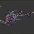 Colorful Red Blue Gold Mythical Dragon Game Movie Character With Fierce Claws And Detailed Design