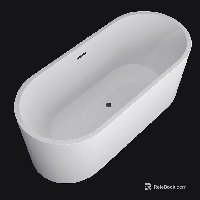 Modern White Freestanding Bathtub With Clean Lines And Minimalist Design 3d model 