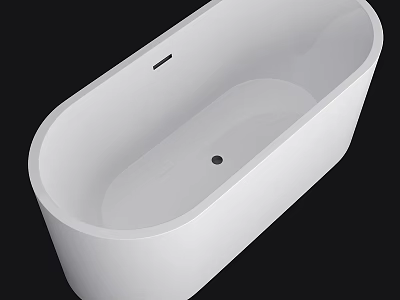 Modern White Freestanding Bathtub With Clean Lines And Minimalist Design 3d model