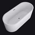 Modern White Freestanding Bathtub With Clean Lines And Minimalist Design