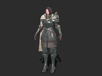 Patrol female warrior female knight soldiers model