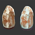 Natural Decorative Stones With Orange White Veins On Wooden Bases