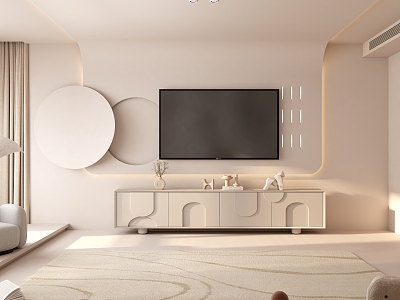 Modern TV background wall model