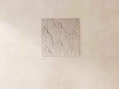 Elegant Square Carved Design With Leaf Pattern For Interior Wall Decor 3d model