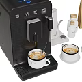 Modern Kitchen Coffee Machine With Espresso Maker Cups Beans Accessories 3d model