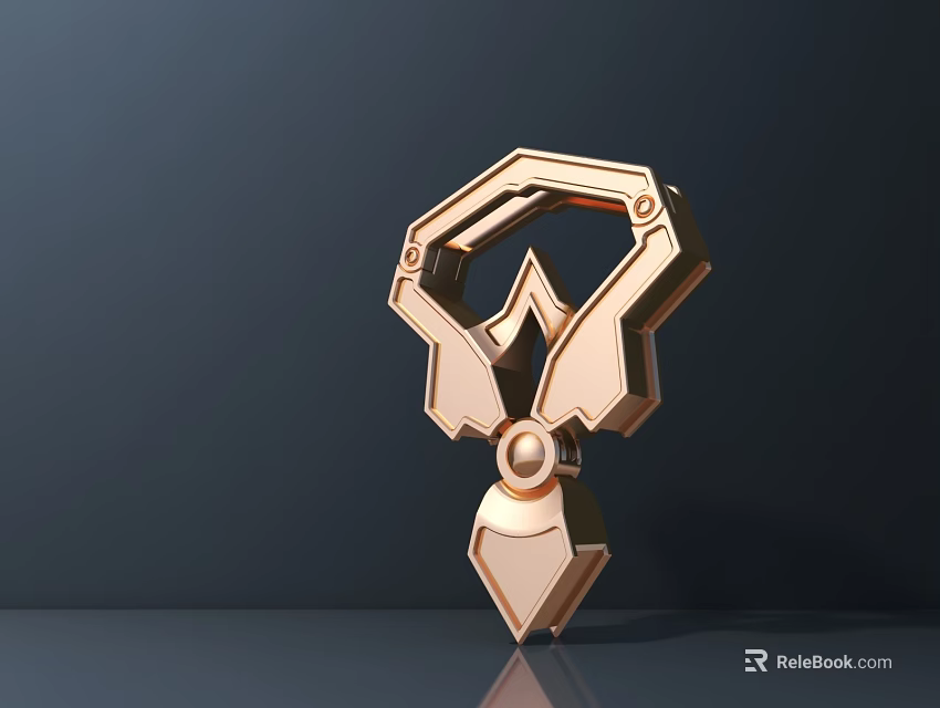 Golden Geometric Road Facility 3D Model with Modern Design and Structural Features 3d model 