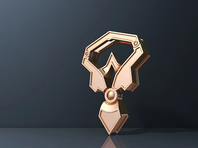 Golden Geometric Road Facility 3D Model with Modern Design and Structural Features 3d model