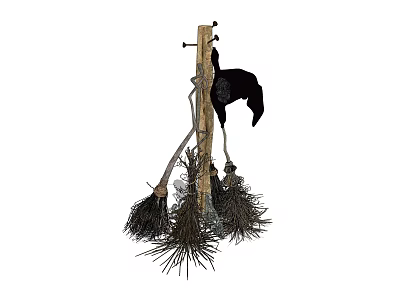 Modern broom film elements 3d model