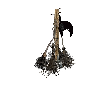 Modern broom film elements 3d model