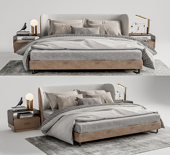 Modern Double Bed 3d model