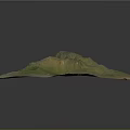 3D Terrain Map Displaying Mountain Ranges and Color Coded Topographic Features 3d model