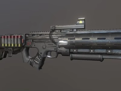 Tactical Weapon Rifle With Scope Magazine Metallic Body And Futuristic Design 3d model