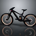 Black Mountain Bike With Large Tires And Modern Suspension Frame Design