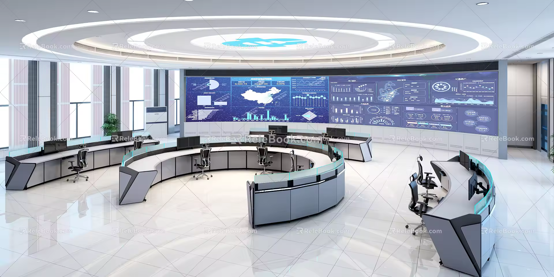 Modern Command Center Dispatching Center 3d model